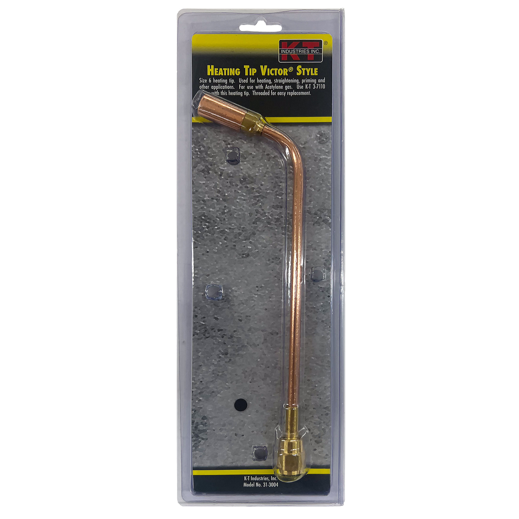 K-T Industries Oxy-Acetylene Heating Tip — Size 6, Copper and Brass, Model# 31-3004